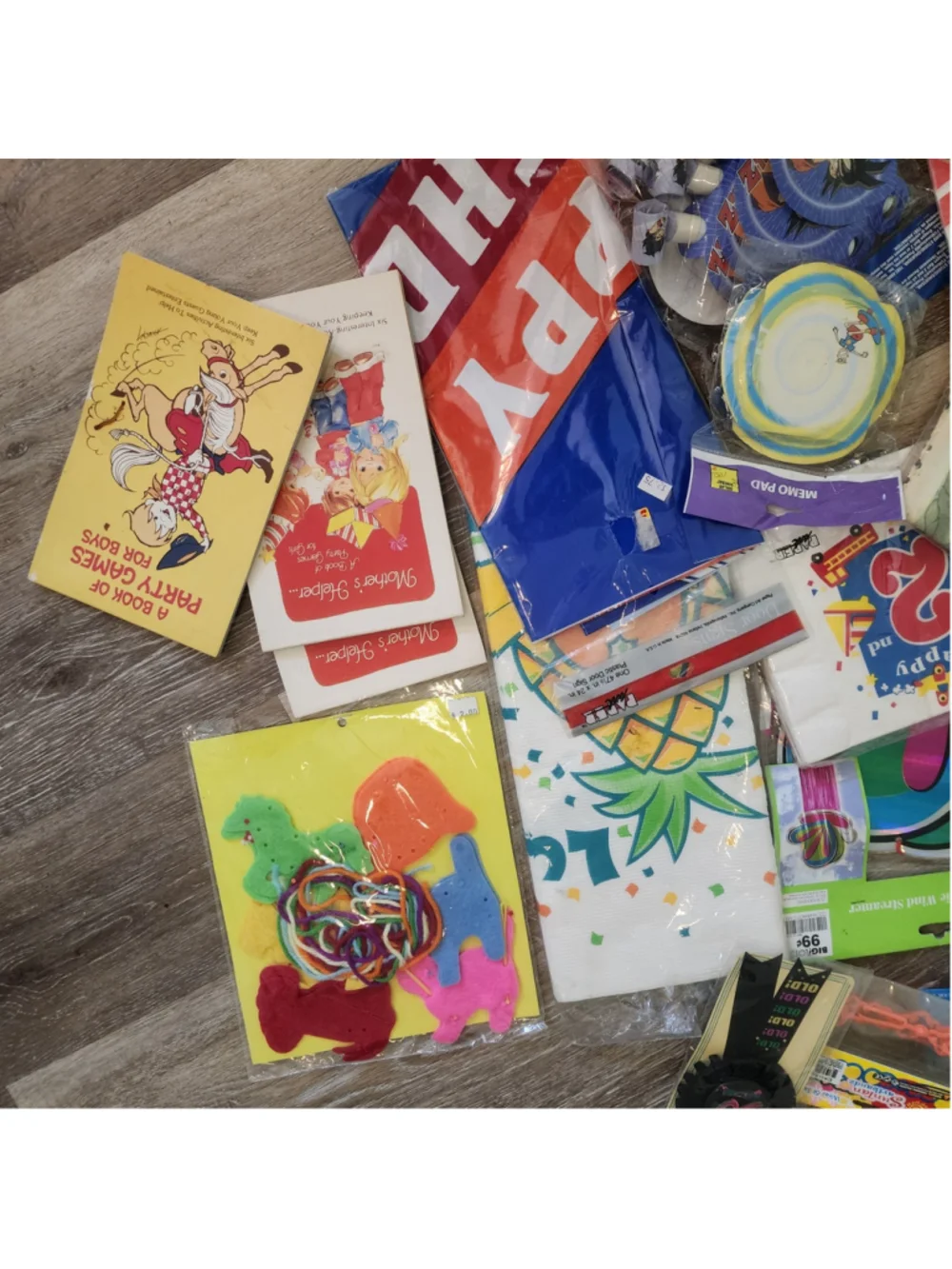 Vintage Party Supplies Lot NOS Mixed Licensed Decorations Banners Napkins Favors